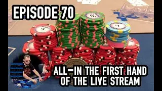 All-In in a Bomb Pot the First Hand of the #livestream !!!  Poker Vlog Episode 70