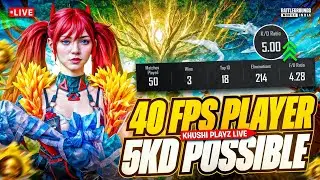 40 FPS PLAYER 🔥|5 KD POSSIBLE?👀| ROAD TO 2K SUBS |KHUSHI PLAYZ LIVE|#livegame #bgmi #livestreaming