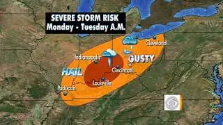 Severe storm warnings in Ohio valley