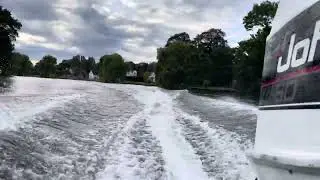 Johnson 60hp VRO outboard running top speed