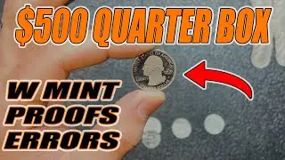 QUICK Coin Roll HUNT - $500 Bank Box of Quarters. Decent finds to flip.