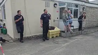 Chip pan fire demonstration at Swanage Fire station open day 2024