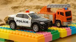 Dig & Wash!  Vehicles Hidden in the Sand | Fire Truck, Police Car, Shovel & More!
