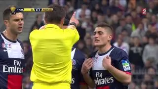Carton  jaune pour Verratti