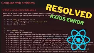 How to resolve the issue with Axios? || Axios || uncaught error || Axios Error