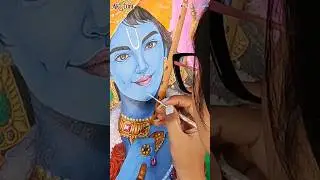 Lord Krishna Acrylic Painting 🙏🏻 ~ #shorts #Krishna #lordkrishna #murari #acrylic #painting
