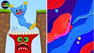 HUGY'S FUNNY ANIMATED STORY vs SNAKE CLASH | Epic Android gameplay