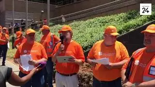Sies Sasol, skree Solidariteit-betogers
