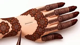 Very simple unique style mehndi design for back hand|new easy mehndi design 2026 | mehandi designs|