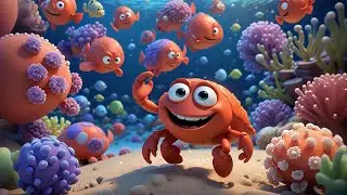 Three Little Crabs Learn to Read | Early Reading Song for Kids | Nursery Rhymes and Learning Songs