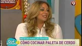 Paleta de cerdo al horno y pan de manteca