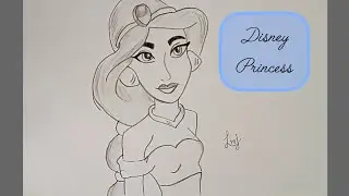 How to draw Disney Princess Jasmine from  Aladdin