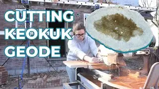 Cutting a Keokuk Geode on a Wet Tile Saw