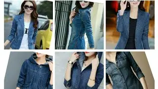 unique and stylish denim shirts designs for girls knee lenght front open long sleeve denim shirts
