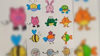 How to draw animals from a circle 😍Kids easy drawing | Step by the drawing tutorial #kids #kidsvideo
