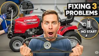 Fixing Mower Steering, Tire & No-Strat | Small Engine Maintenance Troy-Bilt Pony Riding Mower 