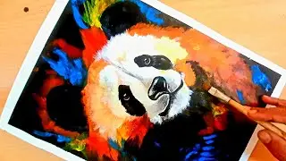 How to paint Panda with acrylic/abstract painting/easy painting/step by step