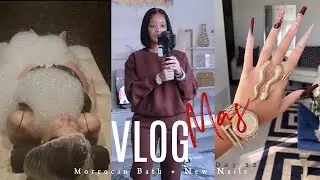 VLOGMAS 2021 DAY 12 | You Need This Hamam Moroccan Bath Sis + Nail Vlog | Peyton Charles