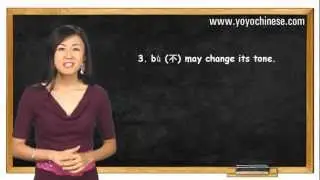 Mandarin Chinese Lessons with Yangyang - Grammar 004 (negation word b&uacute;)