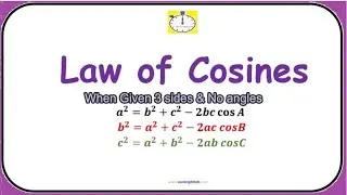 Law of Cosines when given 3 sides | #math #triangle