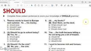 SHOULD WORKSHEET