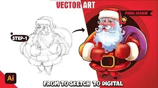 Fantastic Santa Vector Artwork in Adobe Illustrator | Speed Art