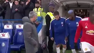 Jose Mourinho appears to snub Eden Hazard as Man Utd boss refuses to shake Chelsea player's hand