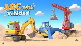 ABC with Construction Vehicles 🚜 | Learn Letters A to Z for Kids | Fun Preschool Song