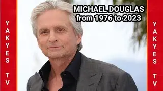 MICHAEL DOUGLAS evolution from 1976 to 2023.
