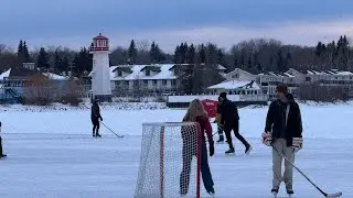 Ice Trucking on Sylvan Lake Alberta Winter