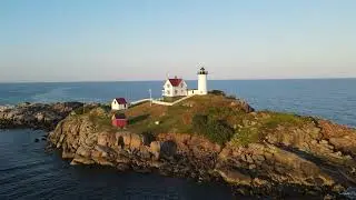 Nubble Light York, Maine - 4k Drone Footage