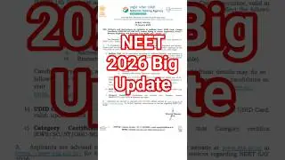 NEET 2026 Big Update #shortsfeed #neet2026 #ntaneet