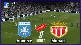 Auxerre vs Monaco en direct LIGUE 1 aujourd'hui Match complet Simulation football Gameplay PC