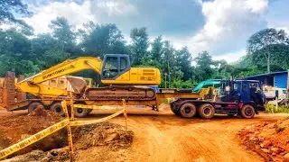 NissanUD Lowbed 🇯🇵 | SumitomoSH210 Excavator🇯🇵 | Central Expressway | NEM Construction Srilanka 🇱🇰