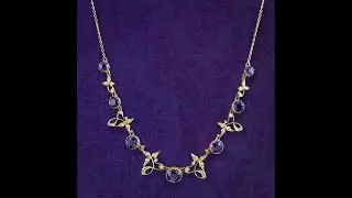 Antique Victorian Amethyst Pearl Necklace 15ct Gold With Box