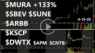 $MURA $SBEV $SUNE $ARBB $KSCP $DWTX $APM $CNTB Top Stocks Replay, Review & Analysis