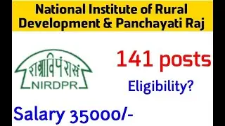 NIRDPR YOUNG PROFESSIONAL VACANCY 2023 I ALL INDIA VACANCY I 141 POSTS |  CHECK NOW