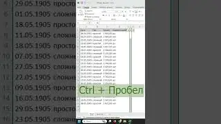 Ctrl + Пробел // Быстрое выделение столбца. #excel #hack #обучение