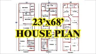 23x68 house plan | 155 GAJ HOUSE DESIGN | 1550 SQUARE FEET HOUSE DESIGN | 6 MARLA HOUSE PLAN