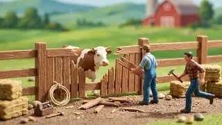 Farm Fence Breaks! Toy Workers Stop Escaping Animals 🐄🚨