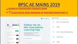 BPSC AE MAINS 2019- Design of Prestress Concrete Part-3