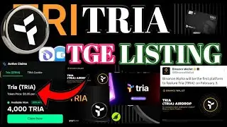 Tria TGE  Update । Tria listing New Update । Tria Airdrop Update । Tria Unlock Update ।