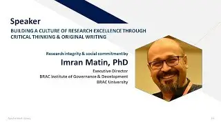 Research integrity & social commitment by Dr. Imran Matin