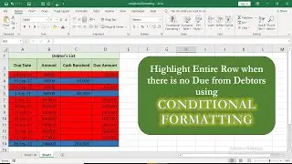 How to apply Conditional formatting to an Entire Row | Apply formula and highlight entire row