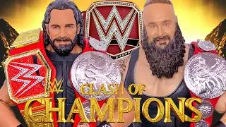 Seth Rollins vs Braun Strowman WWE Universal Championship Action Figure Match! Clash Of Champions!