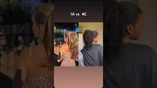 1A hair vs 4c hair 😨 #hairchallenge #haircare #hairstyle