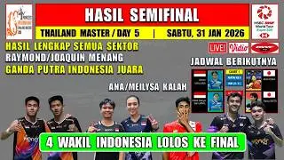 GANDA PUTRA INDONESIA JUARA ~ Hasil Semifinal Thailand Master 2026 Hari Ini ~ RAYMON/JOAQUIN MENANG