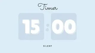 ❄️ 15 Minutes Silent Timer with Cute Ending Alarm | Pastel Blue Timer