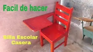 Silla Escolar De Madera Hecha En Casa.