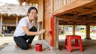 Timelapse - Skillful Carpenter Woodworking | Making Wooden Door & Build Log Cabin